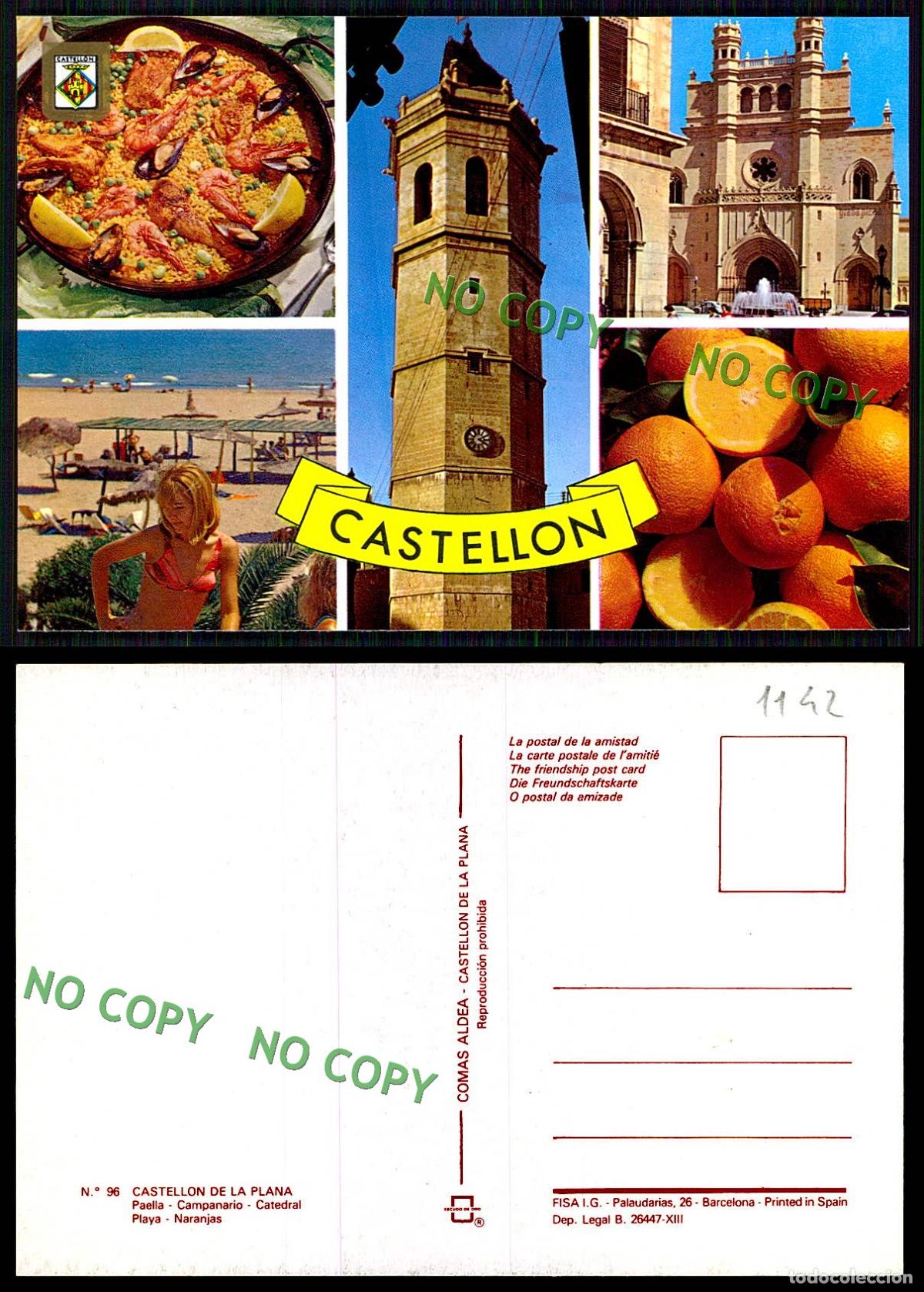 Postales: [ EC 1142 ] - ESPANA - CASTELLON DE LA PLANA - Foto 1