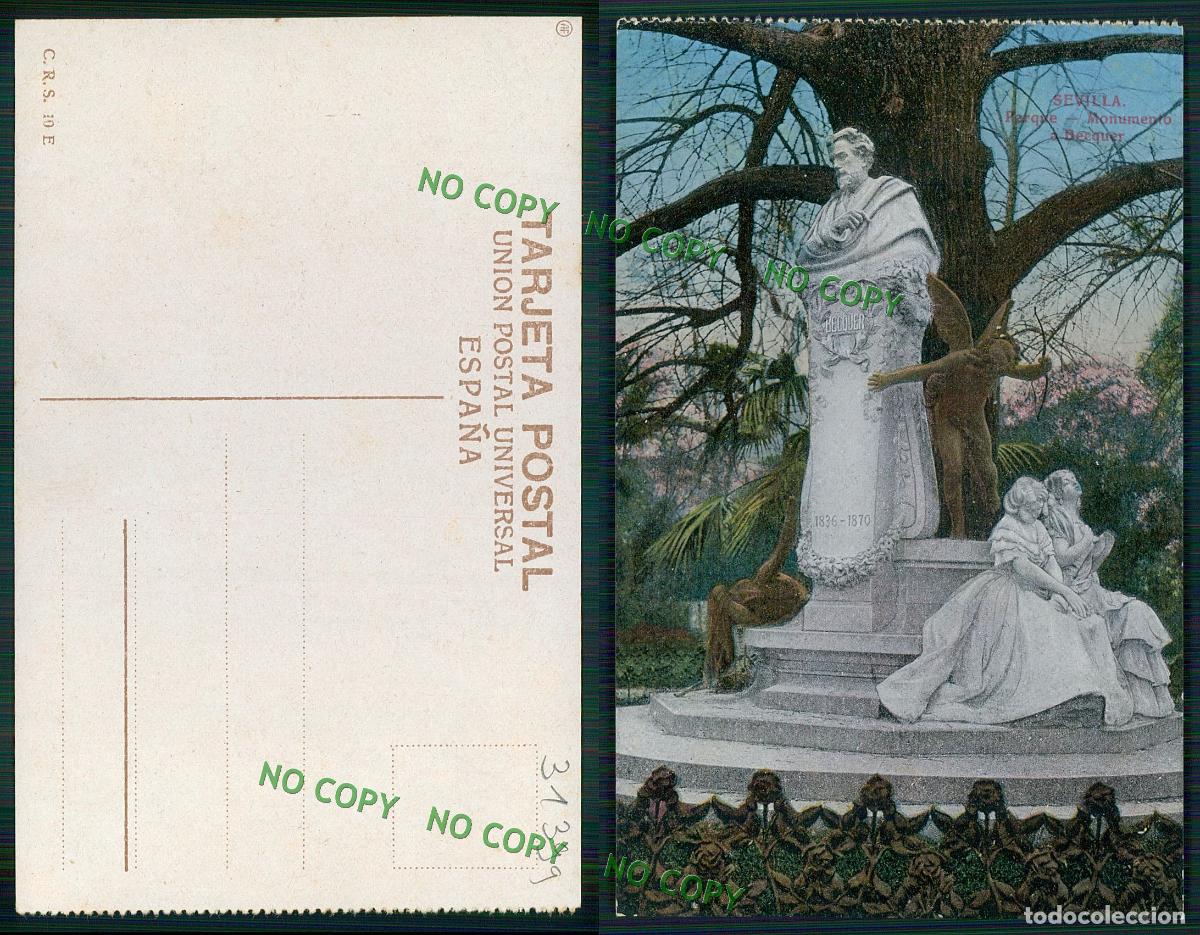 Postais: [ OF 31399 ] - ESPANA - SEVILLA - PARQUE - MONUMENTO A BECQUER