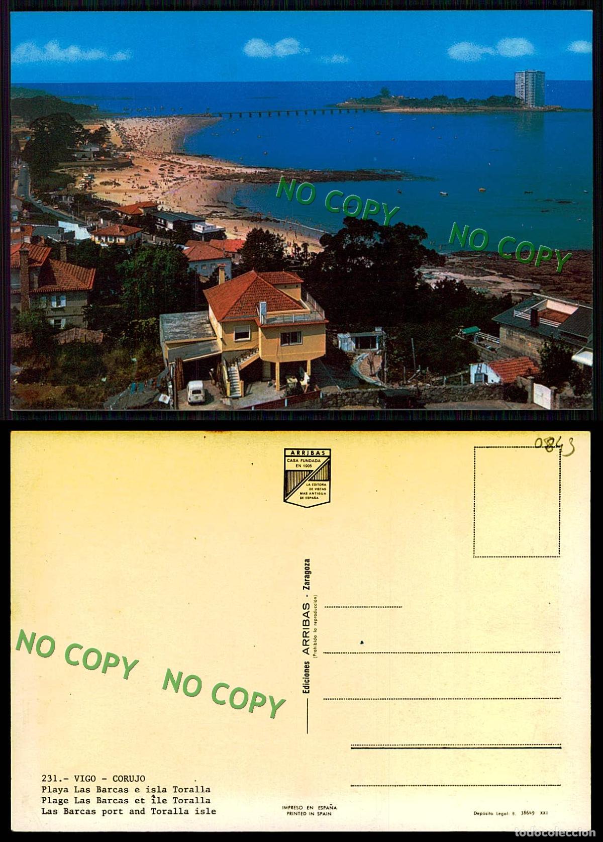 Postales: EC [00843]- ESPANA- VIGO- PLAYA LAS BARCAS E ISLA TORALLA - Foto 1