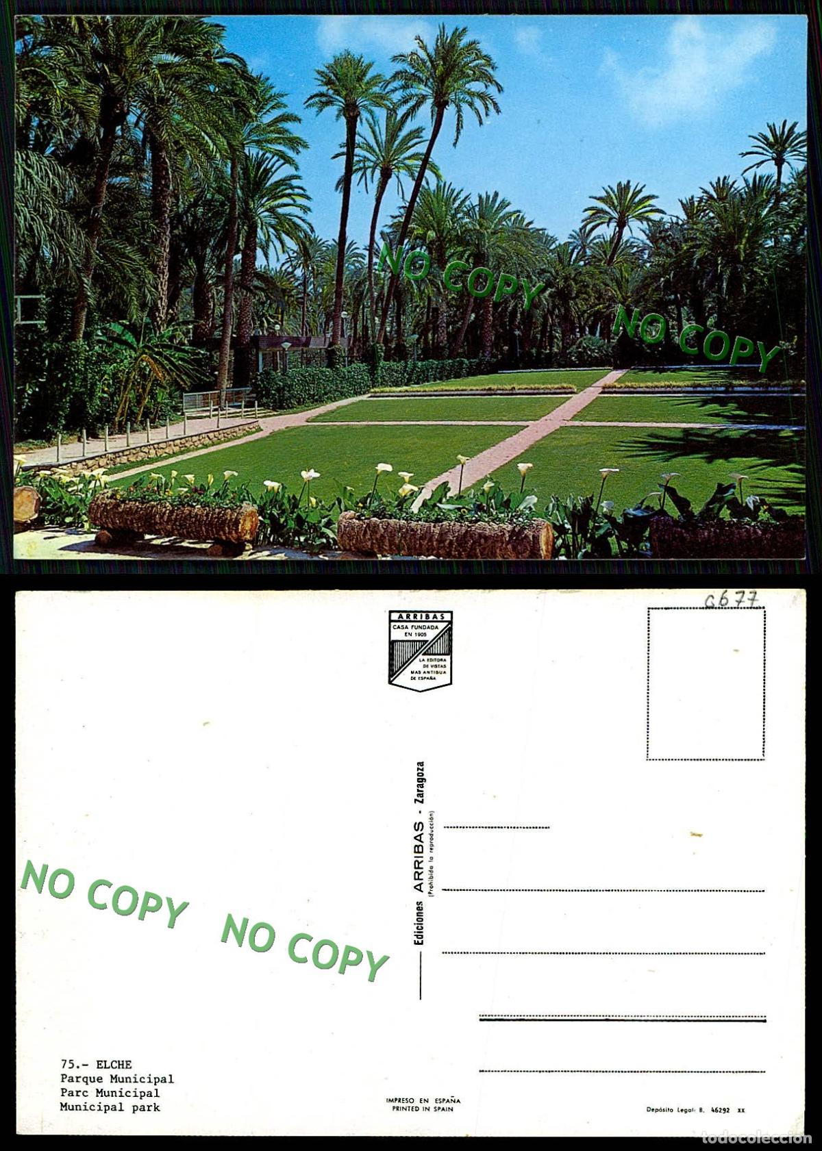 Postales: EC [00677]- ESPANA- ELCHE- PARQUE MUNICIPAL - Foto 1
