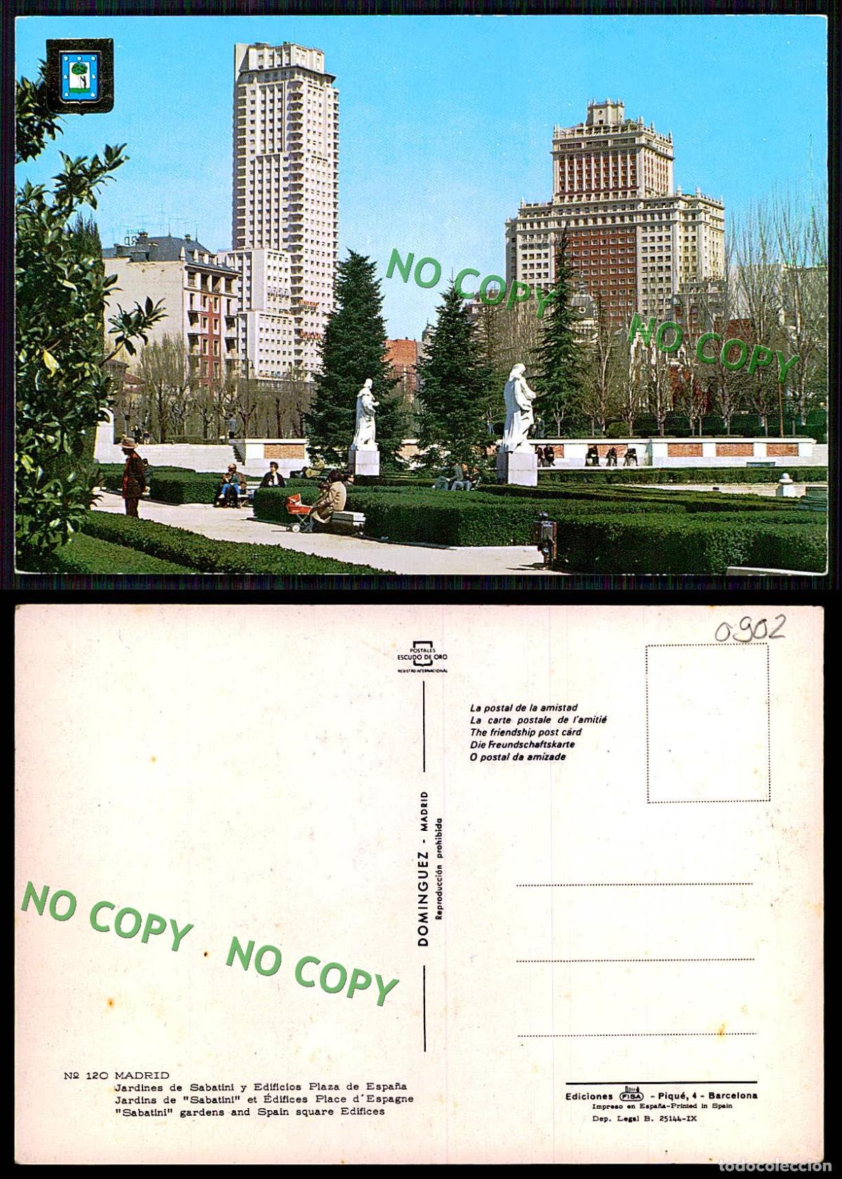Postales: EC [00902]- ESPANA- MADRID- JARDINIS DE SABATINI - Foto 1