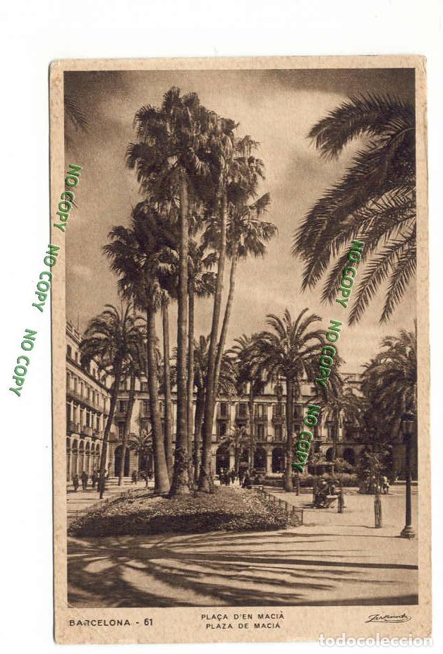 Postales: OLD FOREIGN 1208 - ESPANA SPAIN - BARCELONA - PLA�A DEN MACI&Ccedil;? - Foto 1