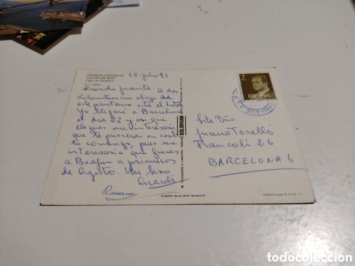 Postales: Postal Caldas de Bohi lago - Foto 2