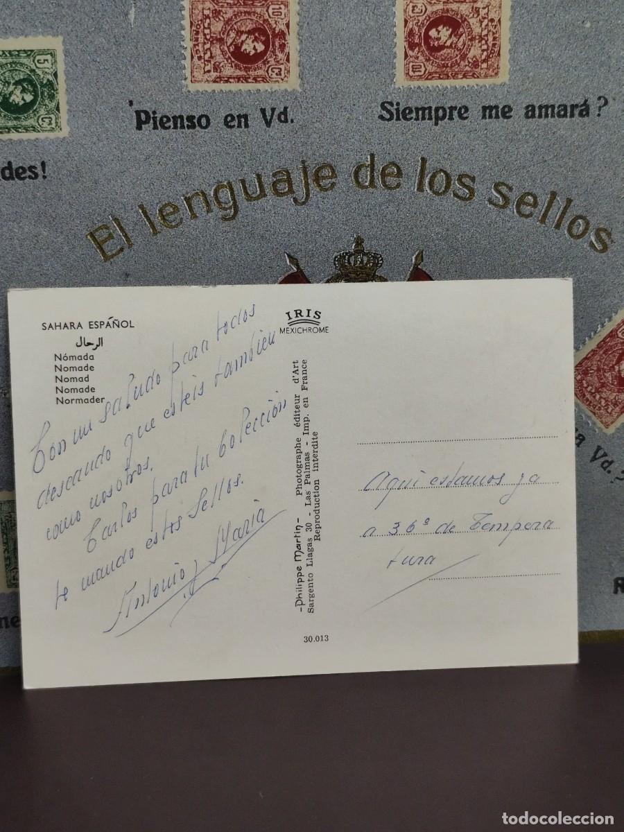 Postales: P3026 Postal S&aacute;hara espa&ntilde;ol Nomada . Iris - Foto 2