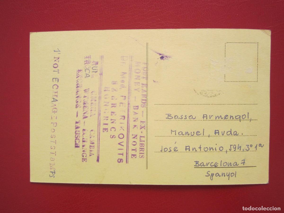 Postales: TARJETA POSTAL DESDE HUNGRIA A BARCELONA - Foto 2