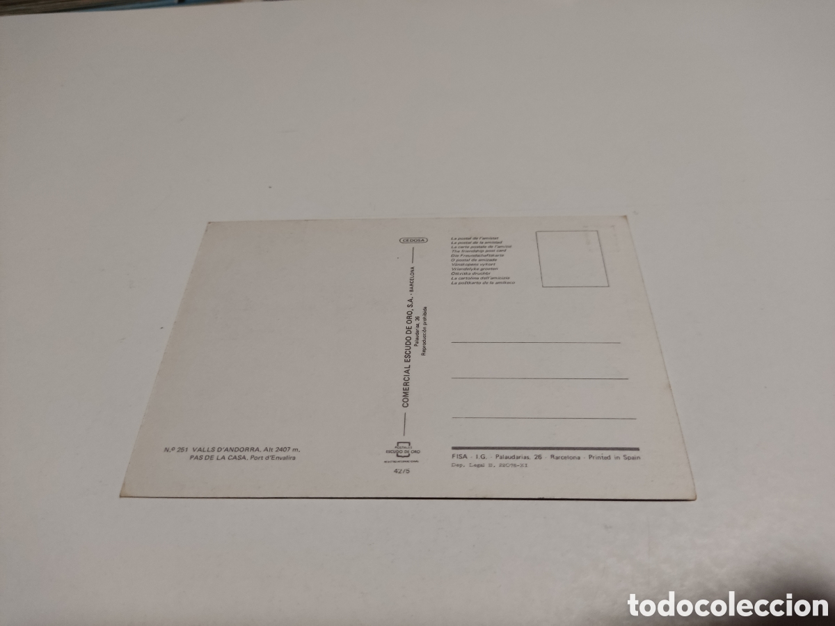 Postales: Postal Valls de Andorra, Pas de la Casa - Foto 2