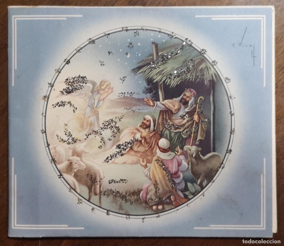 Postales: FELICITACI&Oacute;N DE NAVIDAD 1956 ( escrita ) - Foto 1