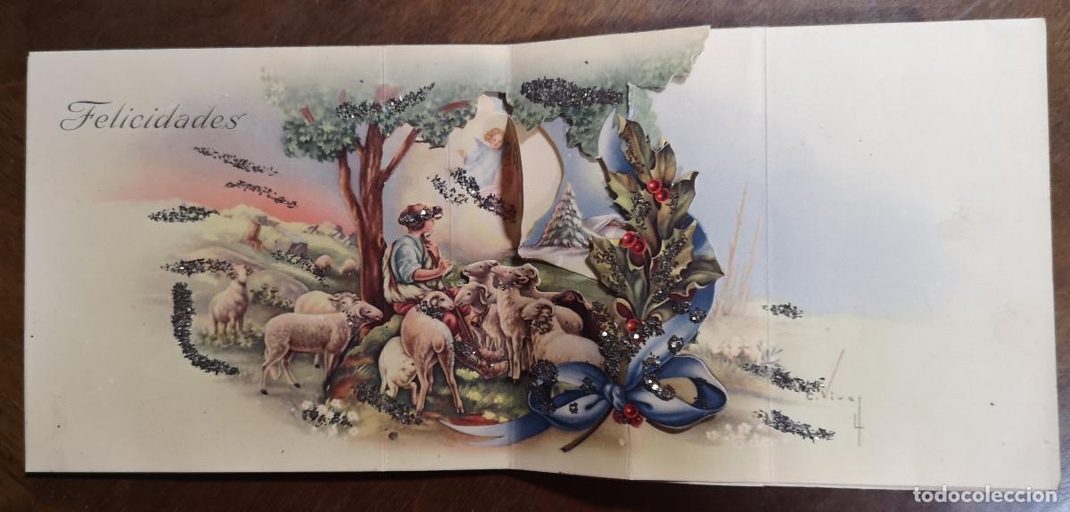 Postales: FELICITACI&Oacute;N DE NAVIDAD 1956 ( escrita ) - Foto 2