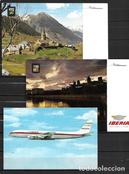 Cartoline: Tres antiguas tarjetas postales de Iberia, Sin circular, Color.