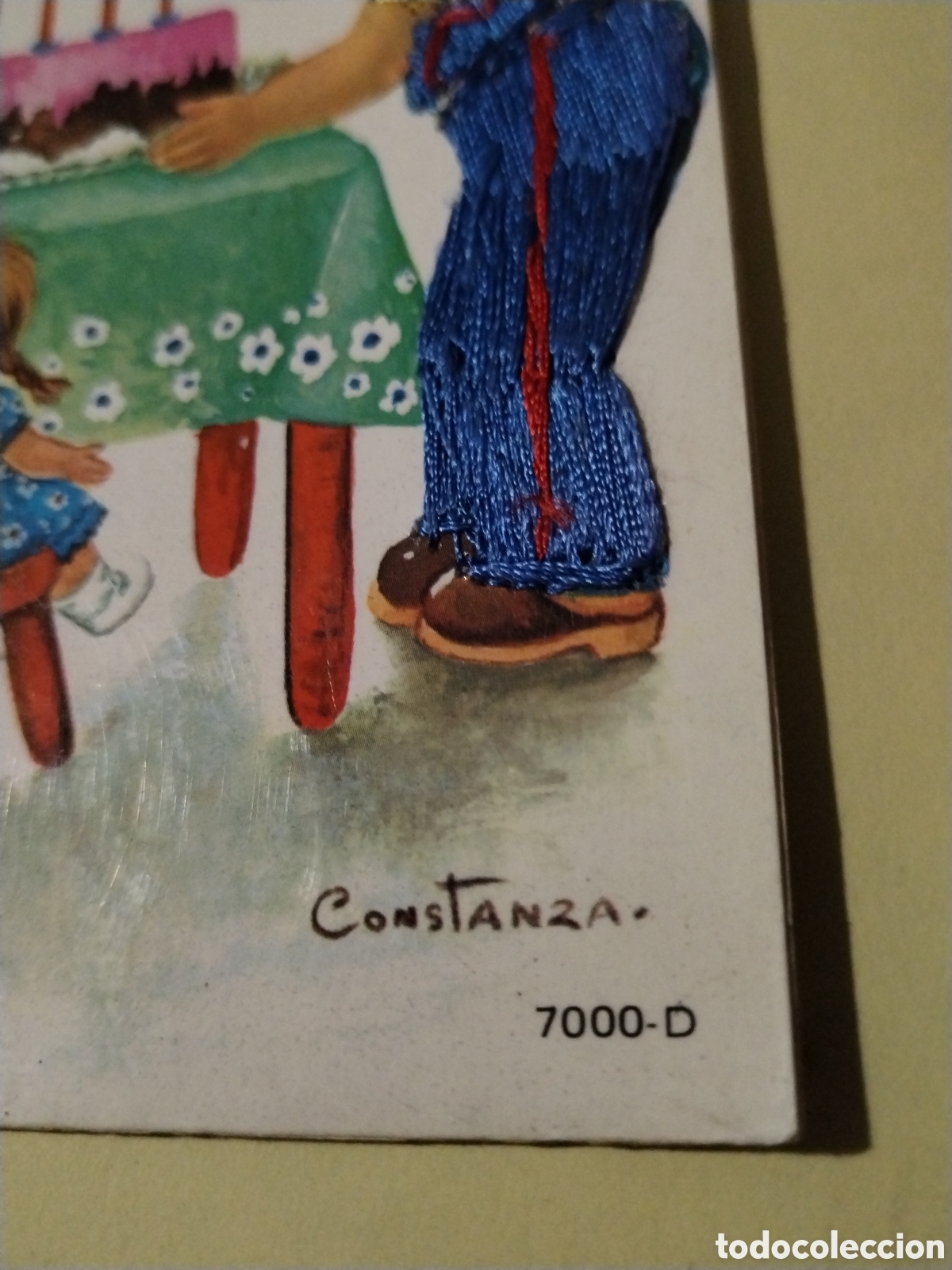 Postales: Postal bordada hilo Constanza 7000-D cumplea&ntilde;os 10x15 cms - Foto 2