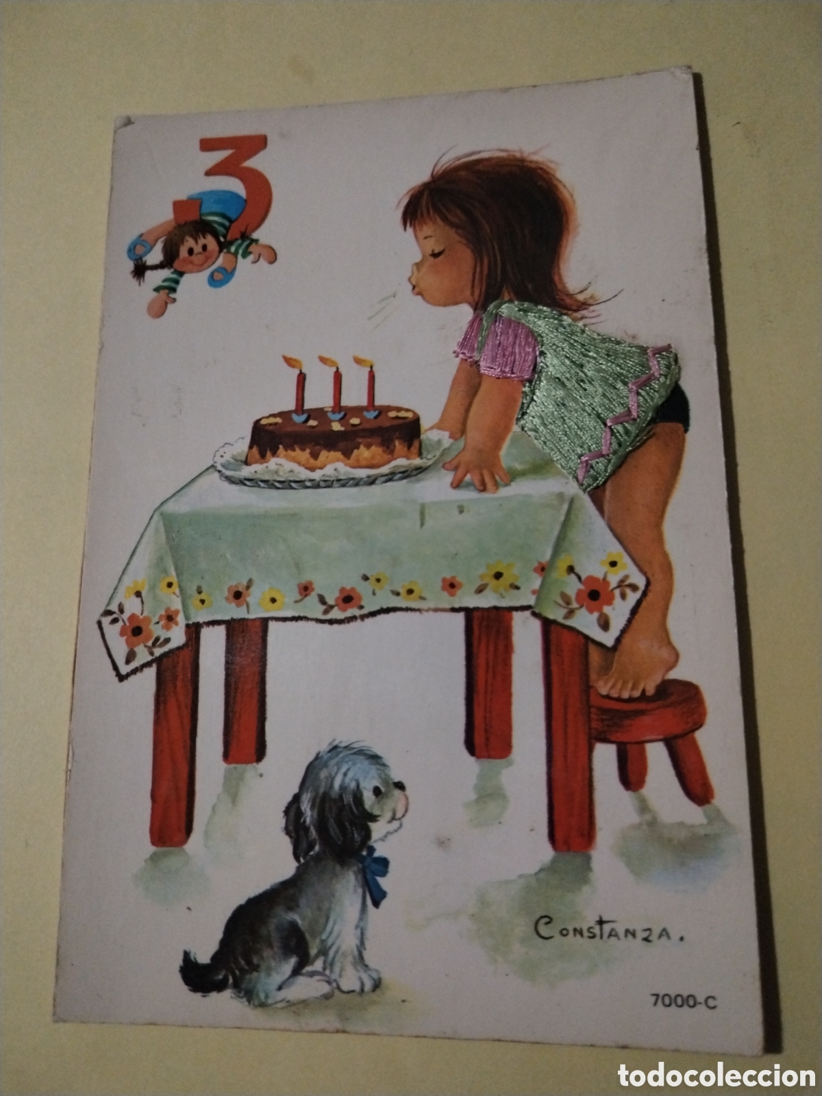 Postales: Postal bordada hilo Constanza 7000-C cumplea&ntilde;os 10x15 cms - Foto 1