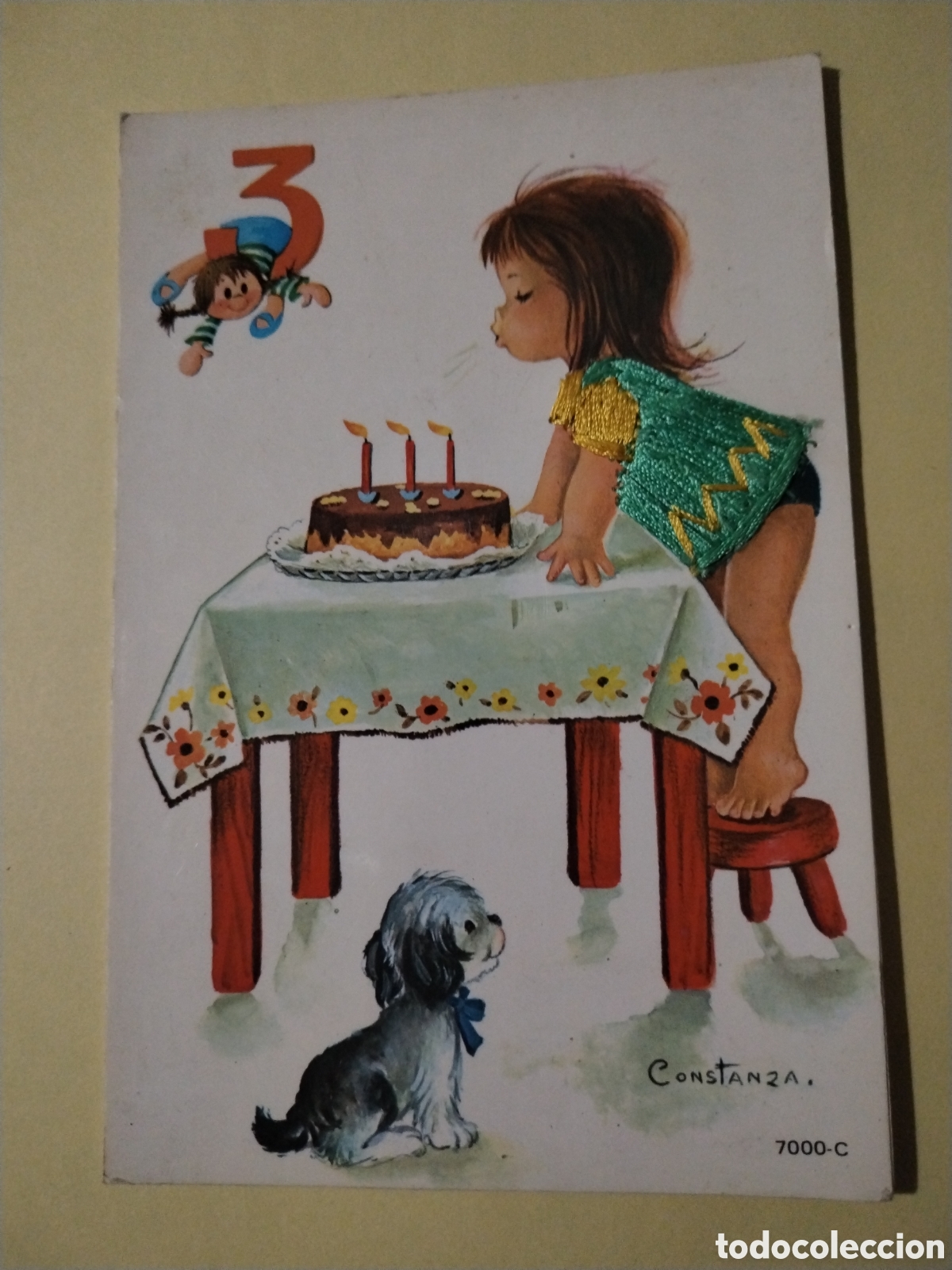 Postales: Postal bordada hilo Constanza 7000-C cumplea&ntilde;os 10x15 cms - Foto 1