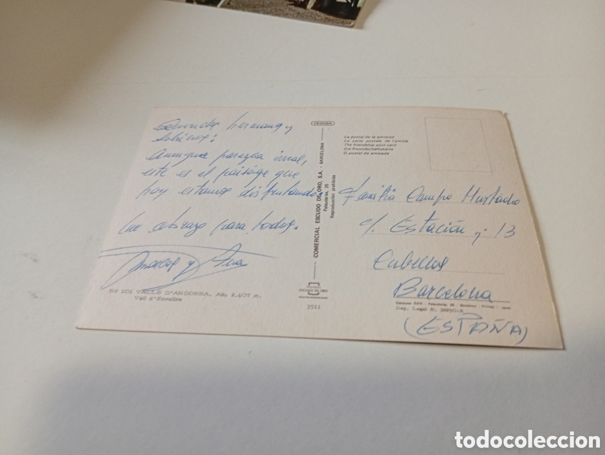 Postales: Postal Valls de Andorra - Foto 2