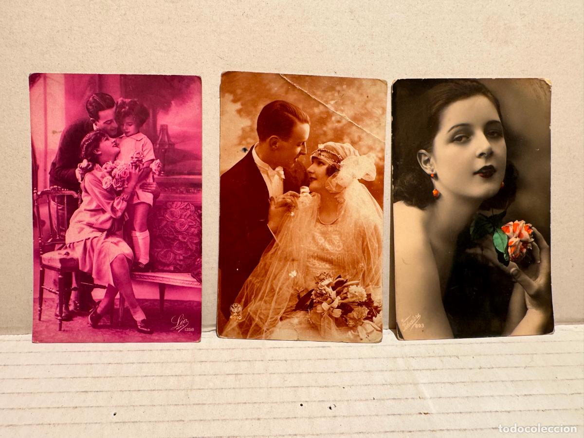 Postales: Lote de 9 POSTALES ANTIGUAS PAREJAS - Foto 2