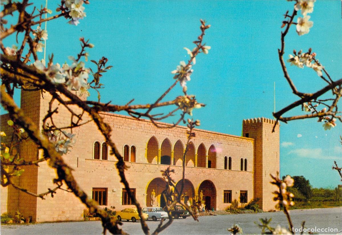 Postales: Postal Vidrierias Gordiola en Algaida, Mallorca - Edificio y Flor de Almendro - Foto 1