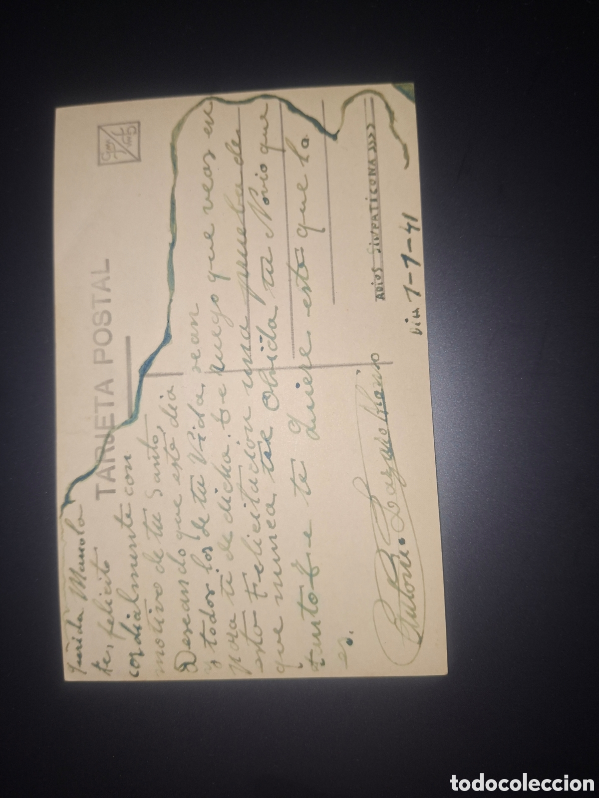 Postales: Tarjeta postal a&ntilde;o 1941 - Foto 2