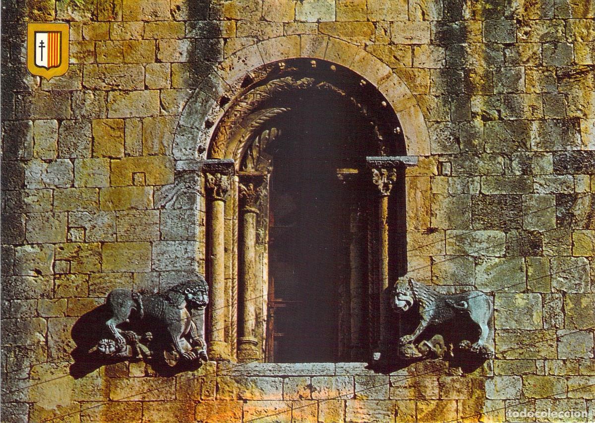 Postales: Postal de Besal&uacute; - Ventanal del Monasterio de Sant Pere - Foto 1