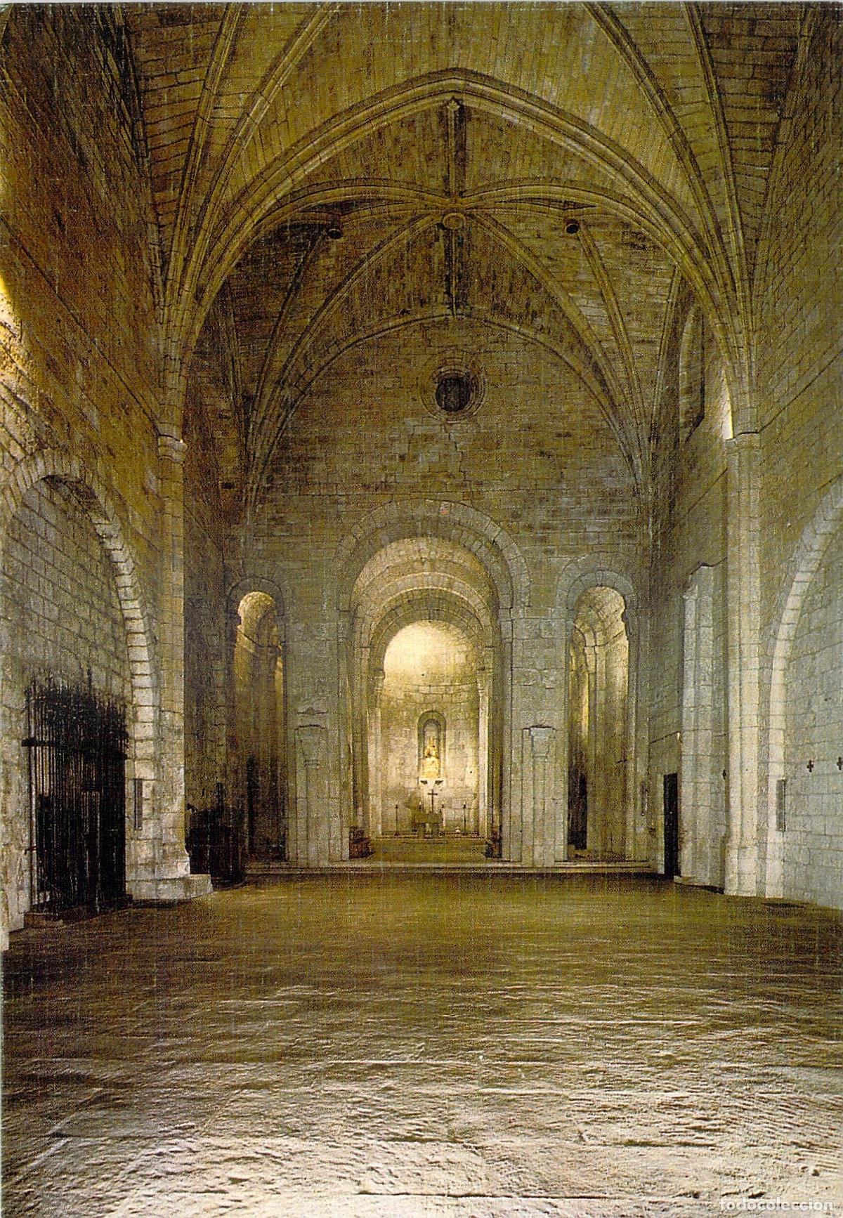 Postales: Postal Interior de la Iglesia del Monasterio de Leyre Navarra - Foto 1