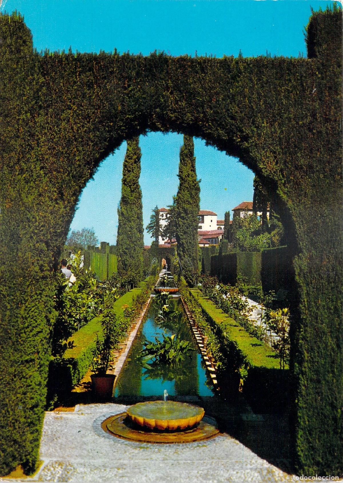 Postales: Postal Granada - Jardines Bajos del Generalife - Foto 1