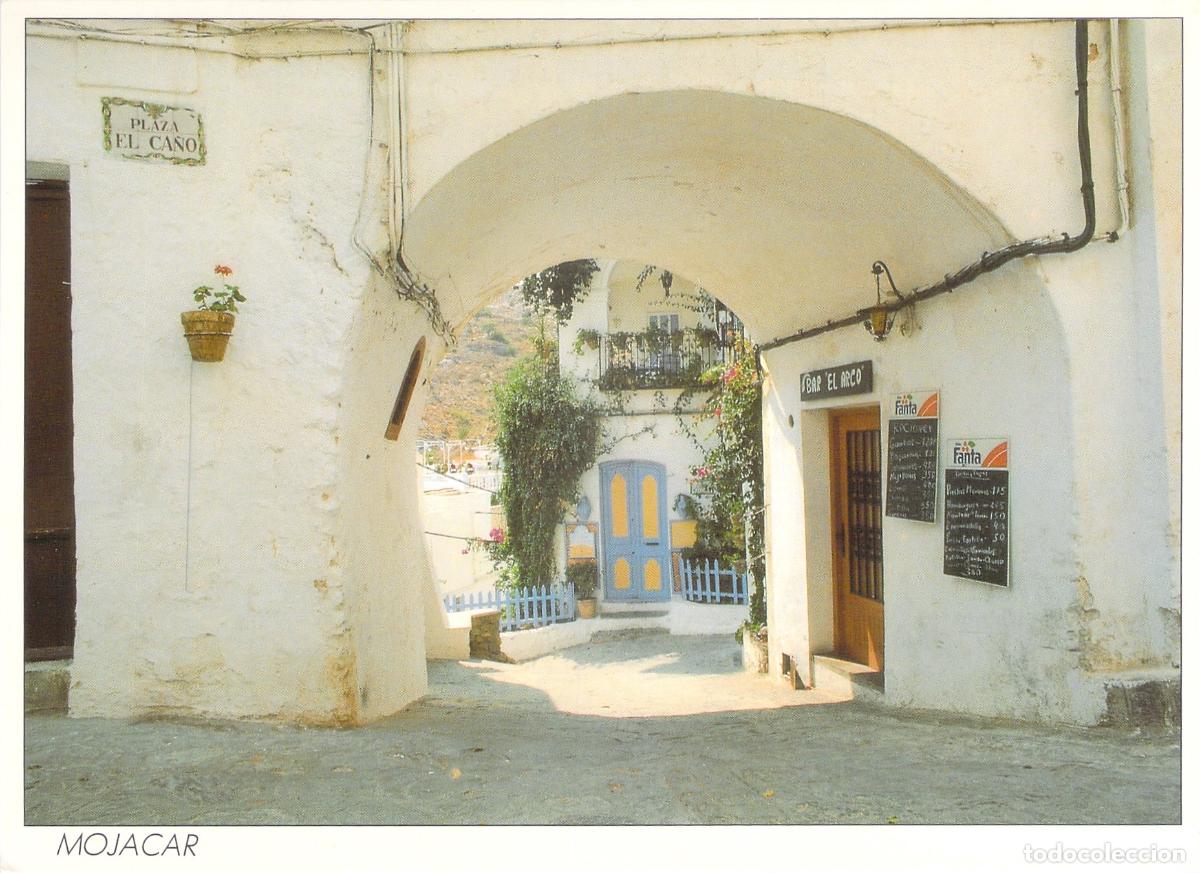 Postales: Postal de Moj&aacute;car Almer&iacute;a Plaza del Ca&ntilde;o y Bar El Arco - Foto 1