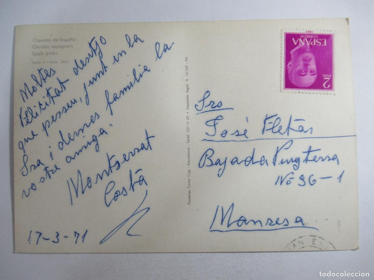 Postales: Claveles de Espa&ntilde;a - Circulada - Foto 2