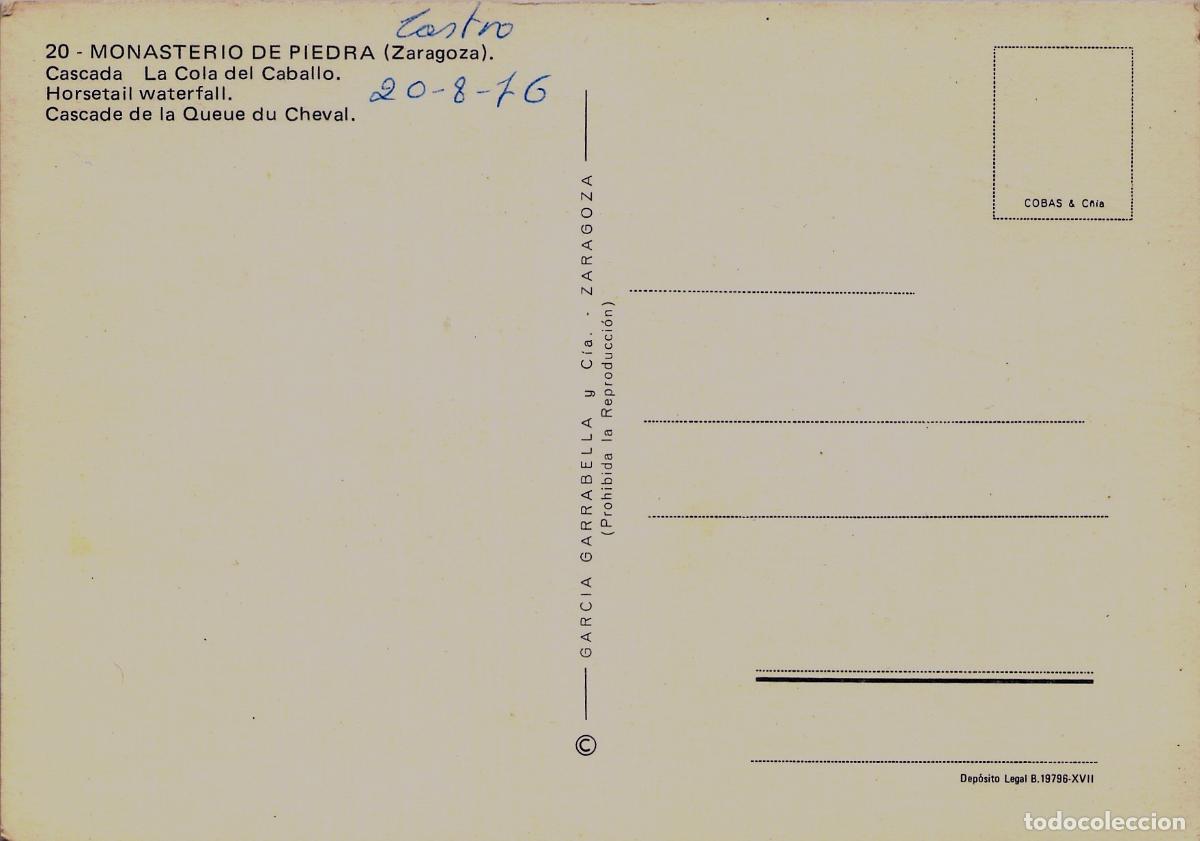 Postales: Postal de la Cascada La Cola del Caballo en el Monasterio de Piedra - Foto 2