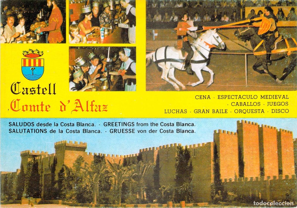 Postales: Postal Castell Comte dAlfaz Espect&aacute;culo Medieval Costa Blanca - Foto 1