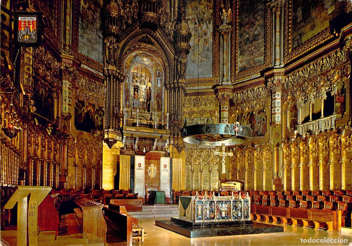 Postales: Postal Interior de la Bas&iacute;lica del Monasterio de Montserrat - Foto 1