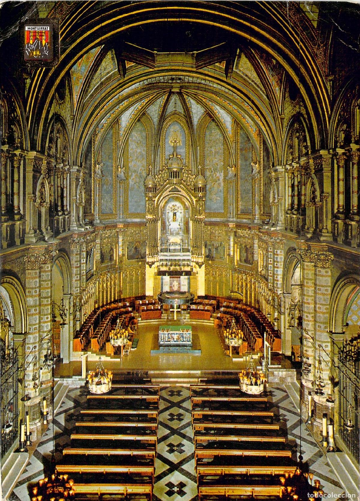 Postales: Postal Interior de la Bas&iacute;lica del Monasterio de Montserrat - Foto 1