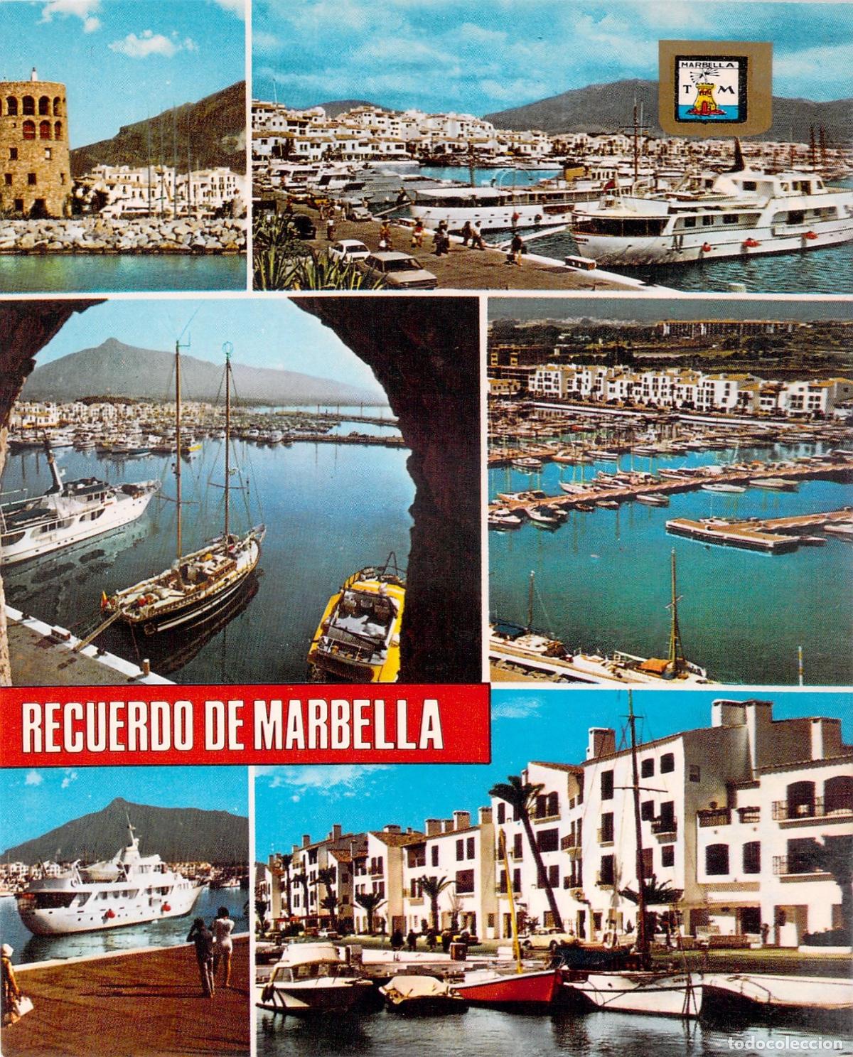 Postales: Postal de Recuerdo de Marbella y Puerto Ban&uacute;s, Costa del Sol