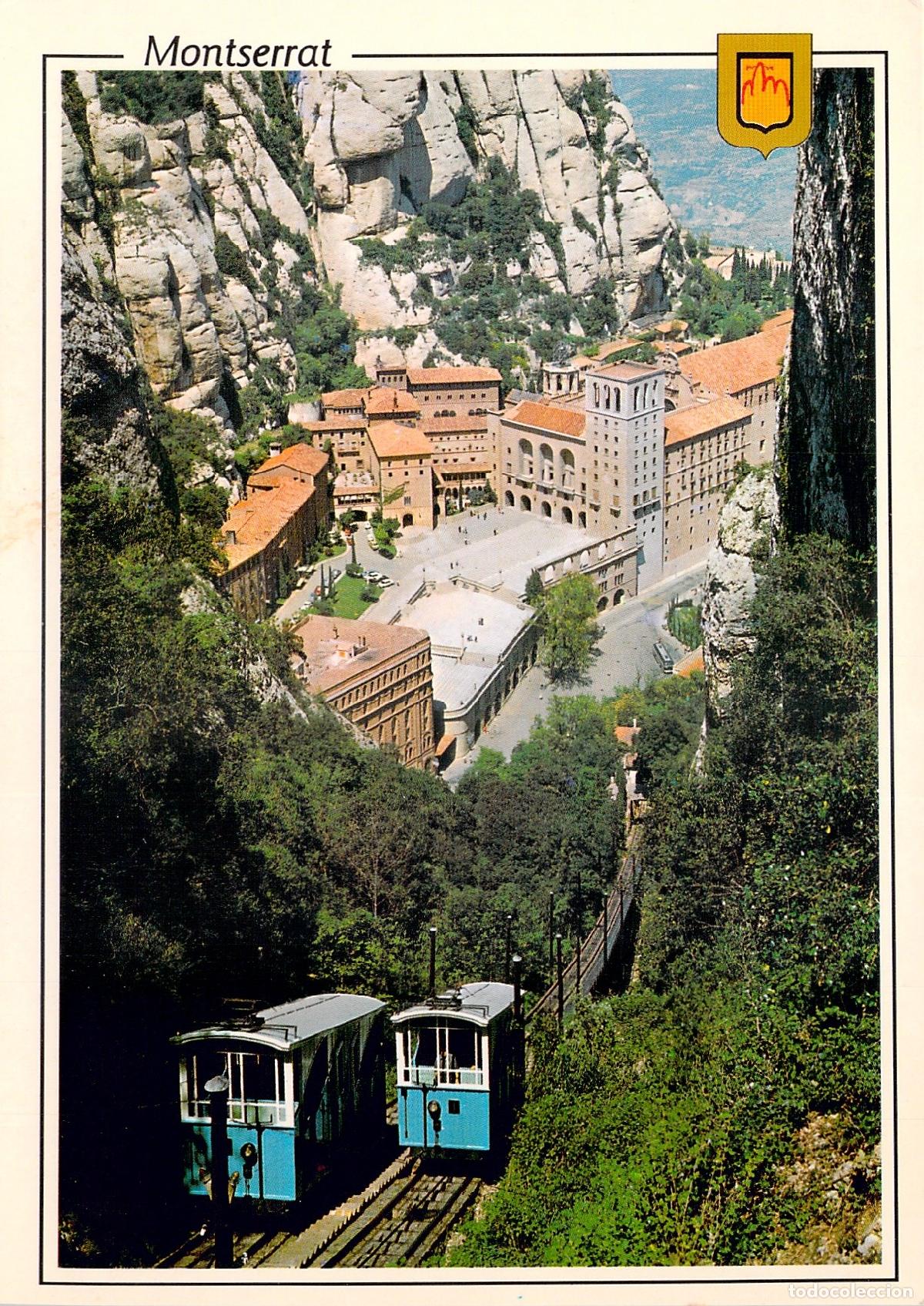 Postales: Postal del Monasterio de Montserrat y el Funicular de San Juan - Foto 1