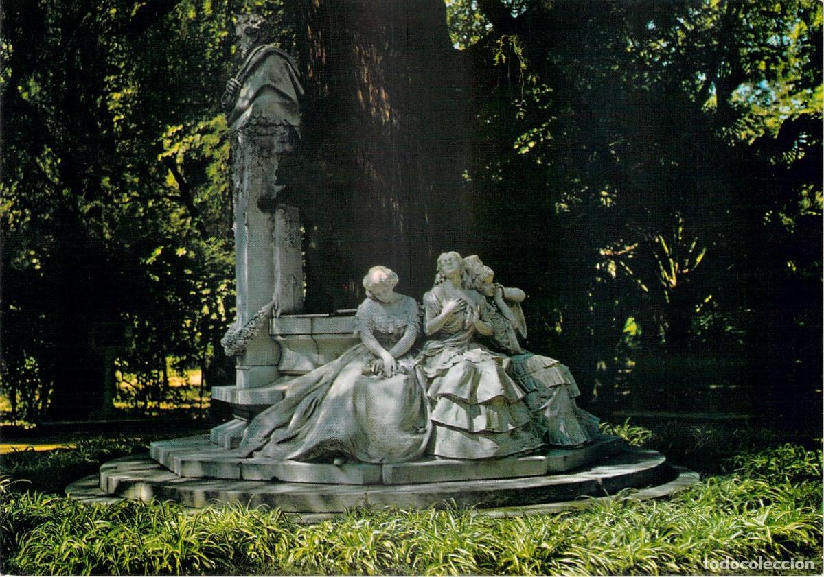 Postales: Postal de Sevilla - Monumento a B&eacute;cquer en el Parque de Mar&iacute;a Luisa - Foto 1
