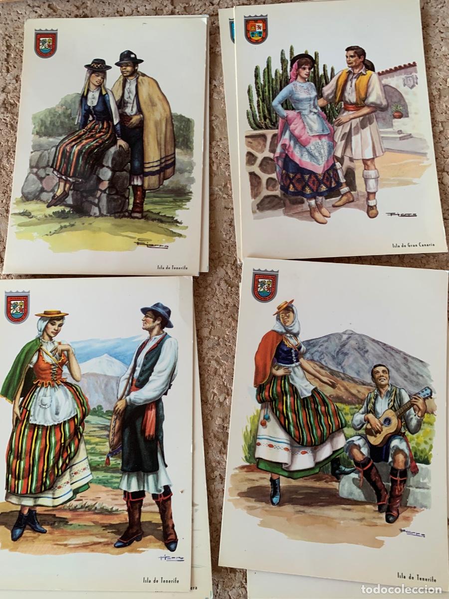 Postales: Lote de 12 postales de trajes t&iacute;picos de las islas Canarias - Foto 3