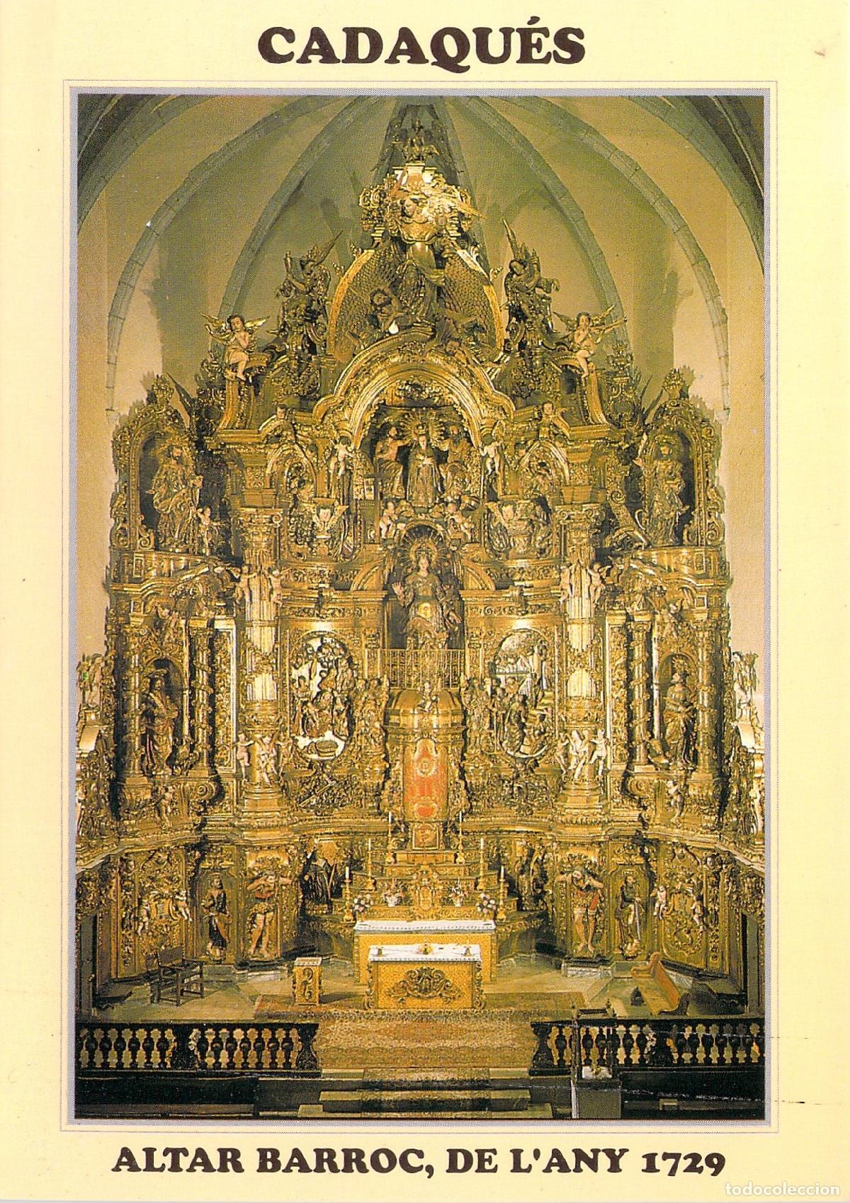Postales: Postal de Cadaqu&eacute;s - Monumental Altar Barroco de la Iglesia - Foto 1