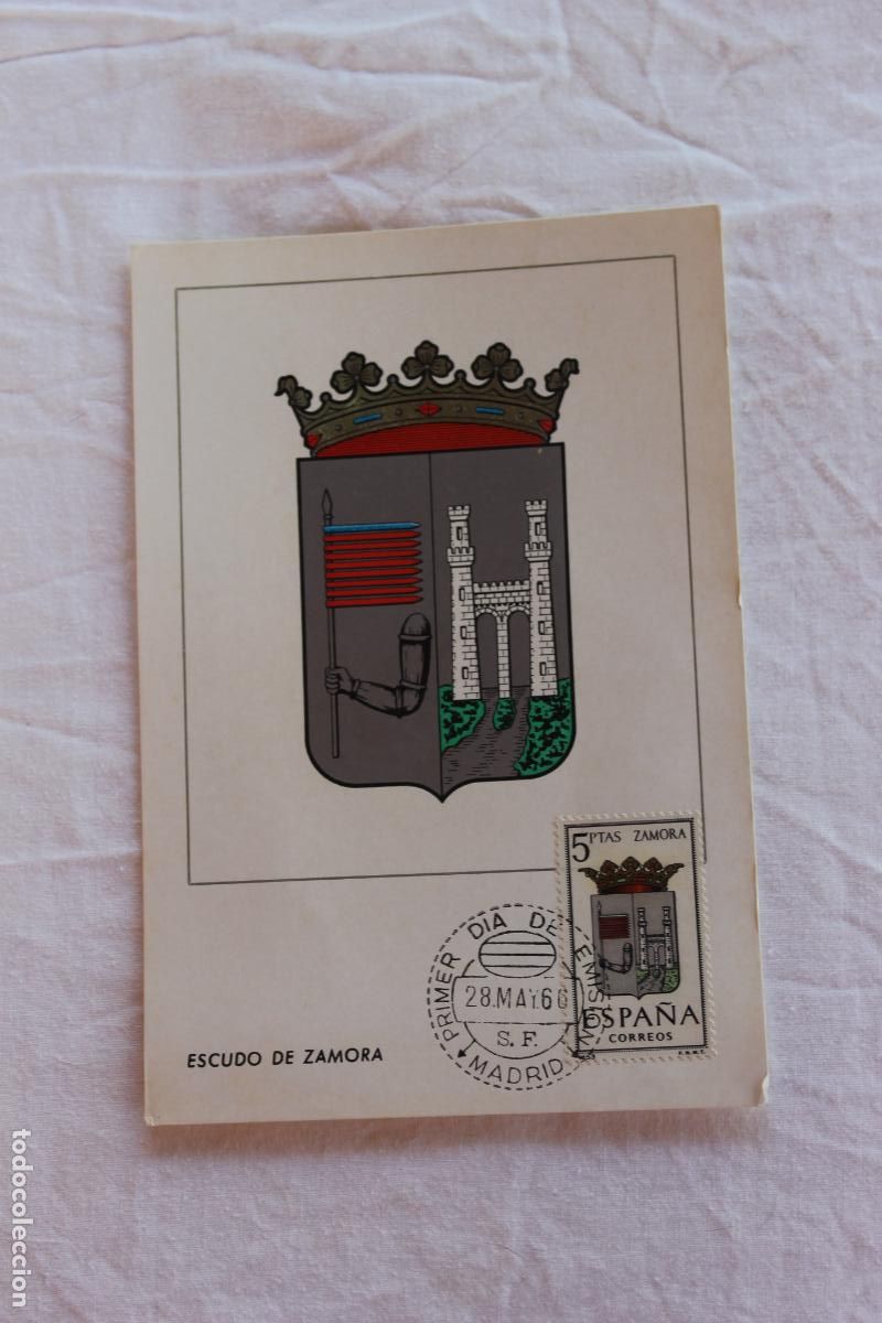 Postales: TARJETA POSTAL PRIMER DIA EMISION ESCUDO DE ZAMORA 1966