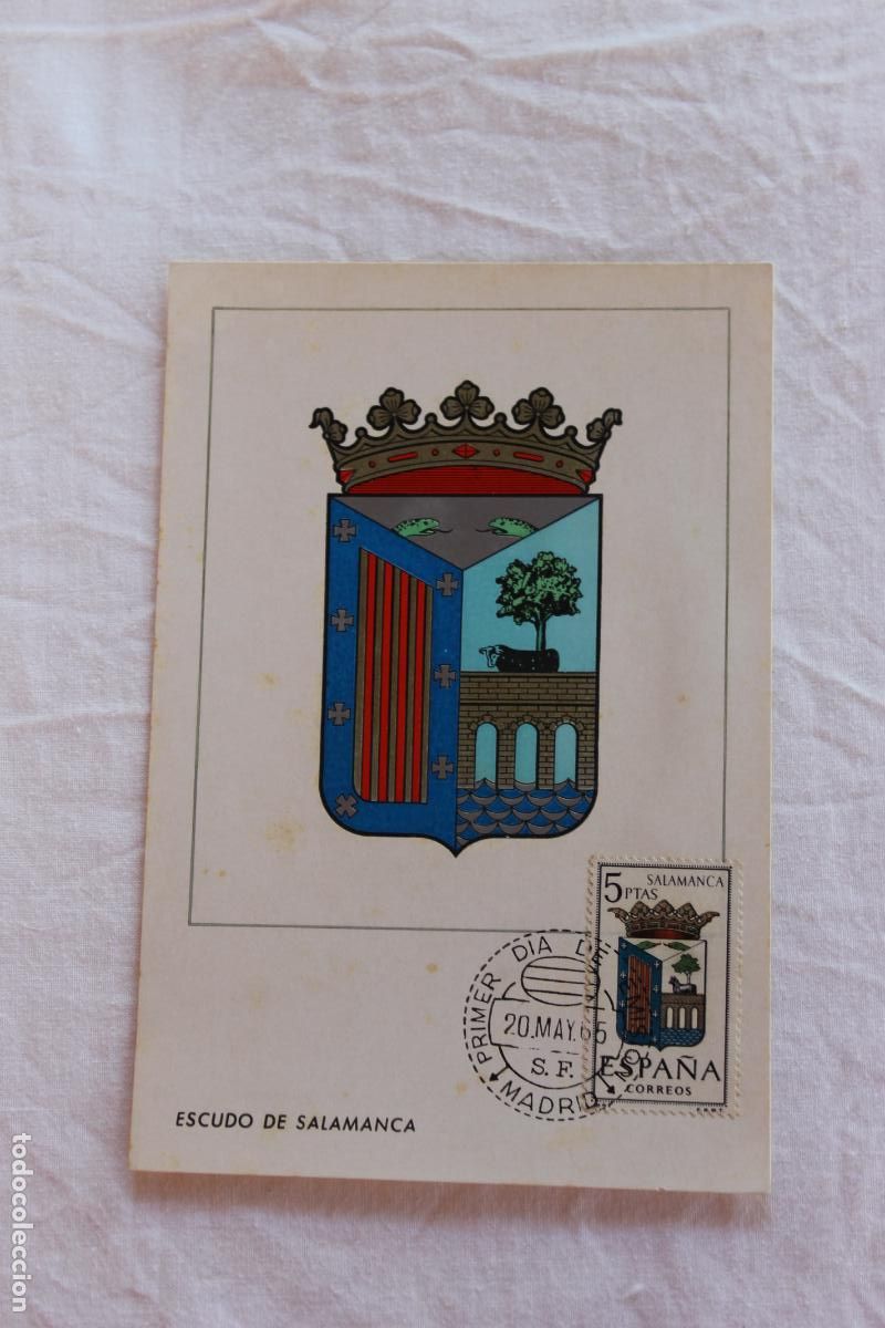 Postales: TARJETA POSTAL PRIMER DIA EMISION ESCUDO DE SALAMANCA 1966