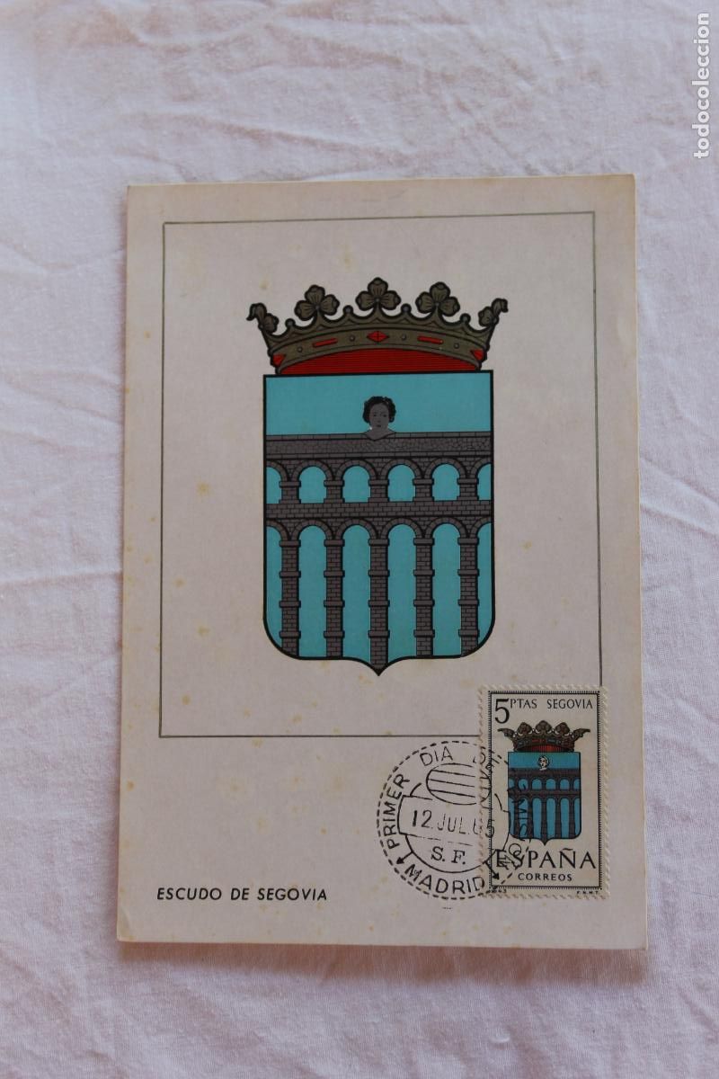 Postales: TARJETA POSTAL PRIMER DIA EMISION ESCUDO DE SEGOVIA 1965