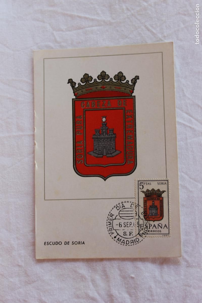 Postales: TARJETA POSTAL PRIMER DIA EMISION ESCUDO DE SORIA 1965