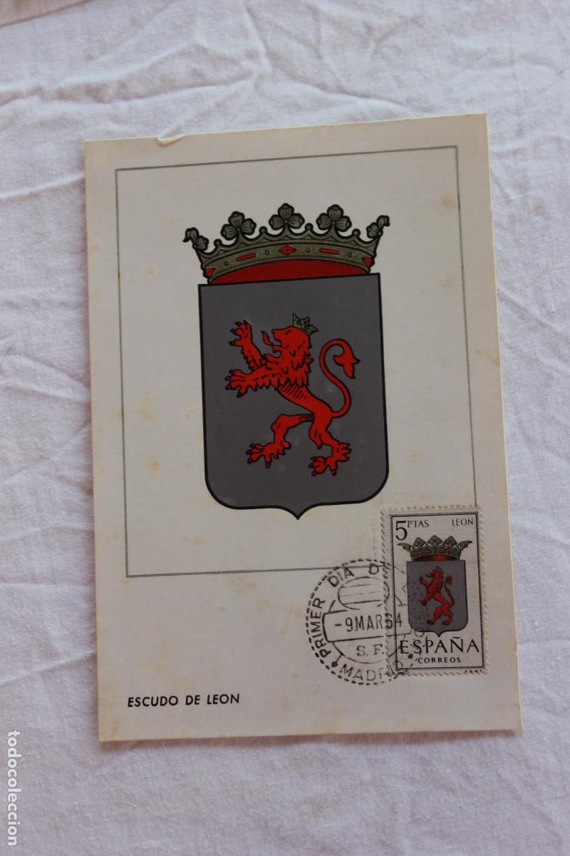 Postales: TARJETA POSTAL PRIMER DIA EMISION ESCUDO DE LEON 1964