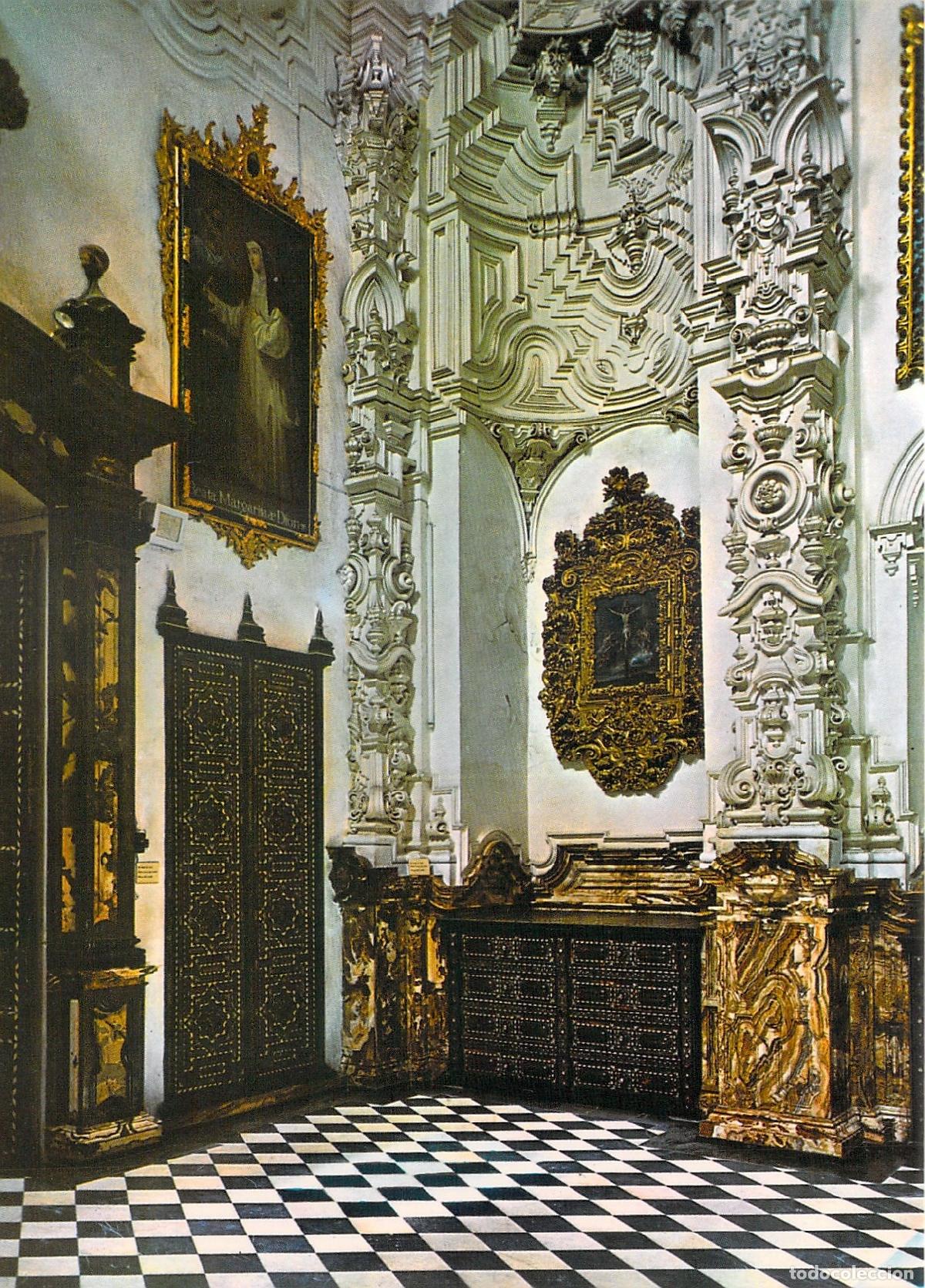 Postales: Postal Granada La Cartuja Detalle de la Sacrist&iacute;a