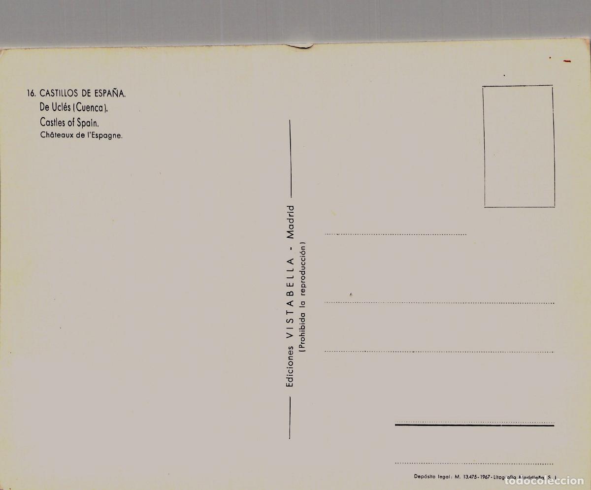 Postales: Postal del Castillo de Ucl&eacute;s en Cuenca, Serie Castillos de Espa&ntilde;a - Foto 2