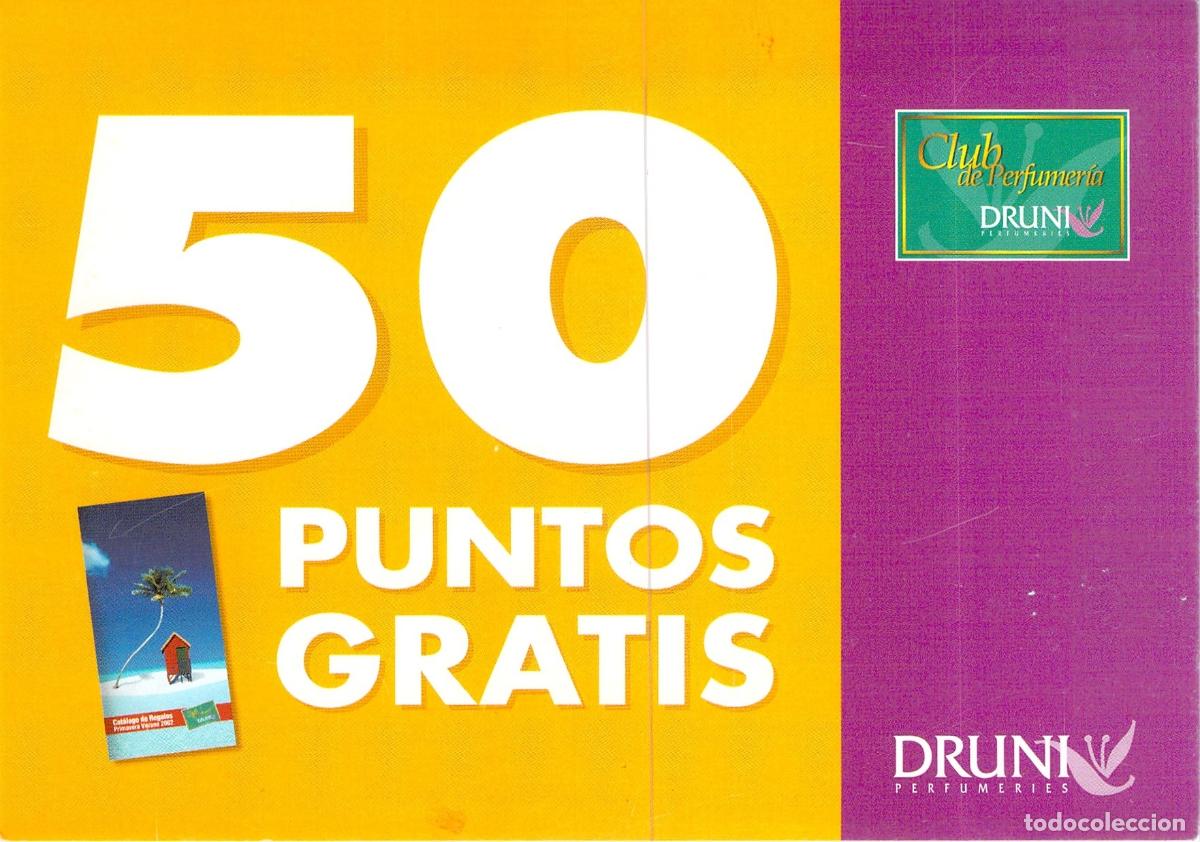 Postales: Postal Publicitaria Druni Perfumer&iacute;as 50 Puntos Gratis