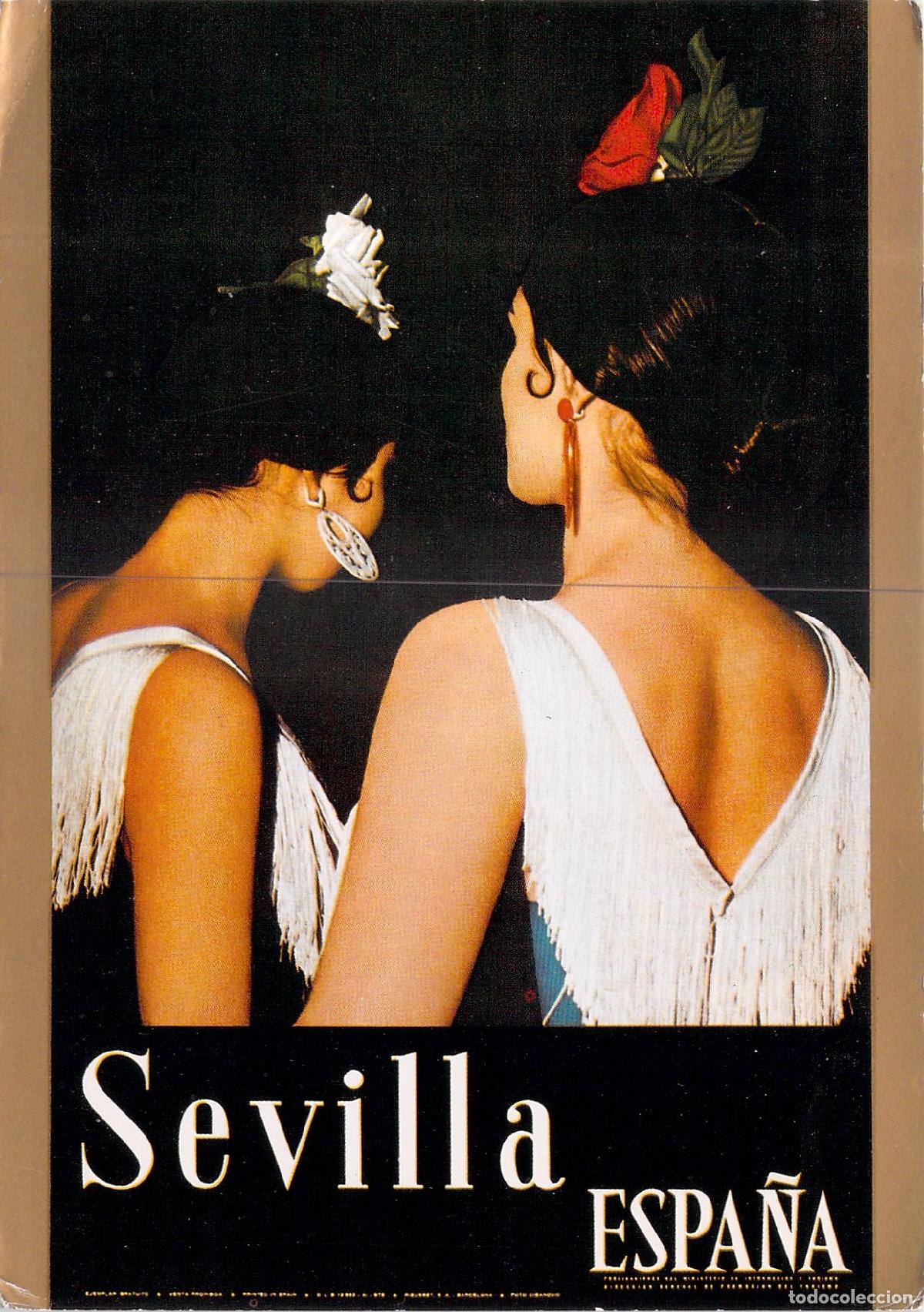 Postales: Postal Cartel Tur&iacute;stico Sevilla Espa&ntilde;a Traje T&iacute;pico
