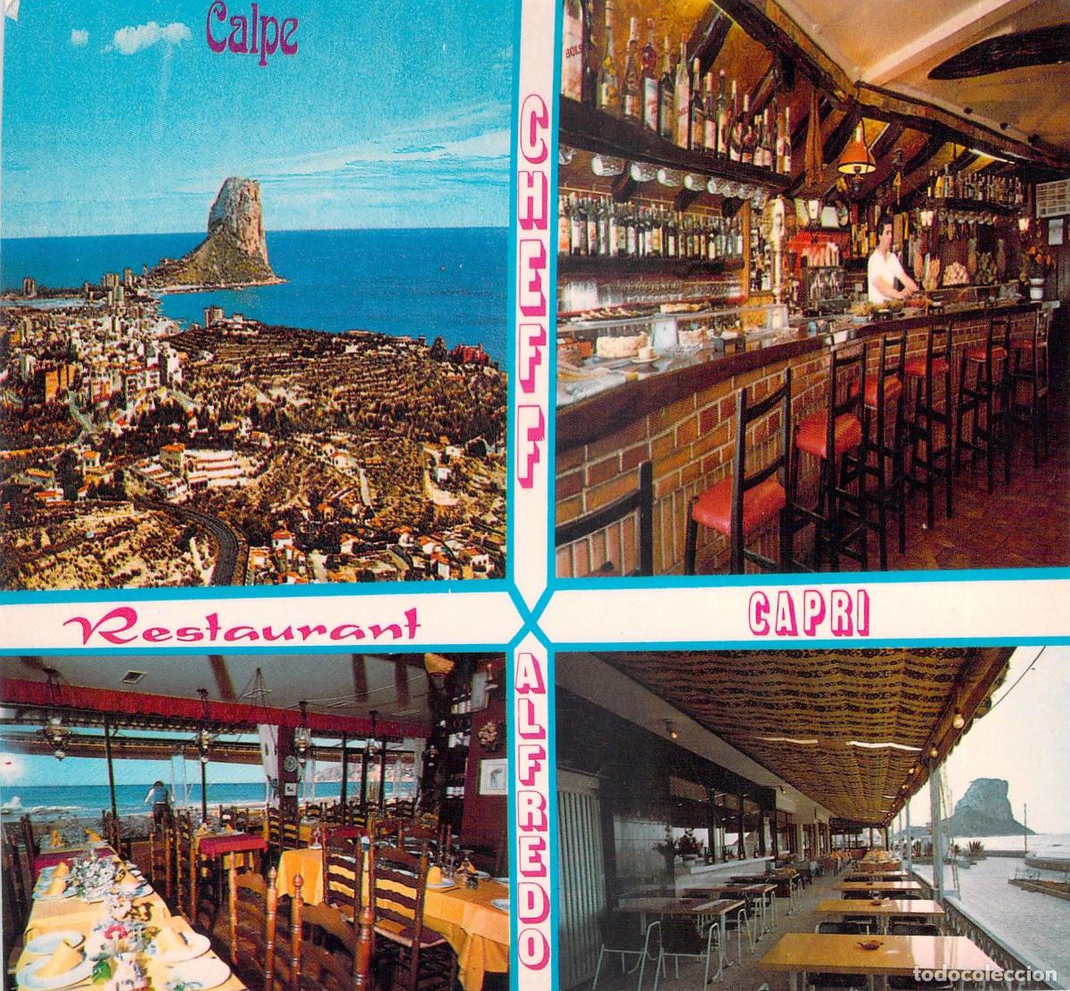 Postales: Postal Restaurante Capri y Chef Alfredo en Calpe, Alicante