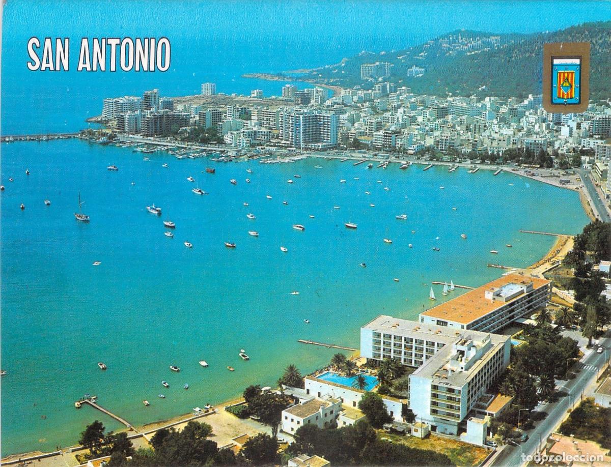 Postales: Postal de San Antonio, Ibiza - Vista A&eacute;rea de la Bah&iacute;a