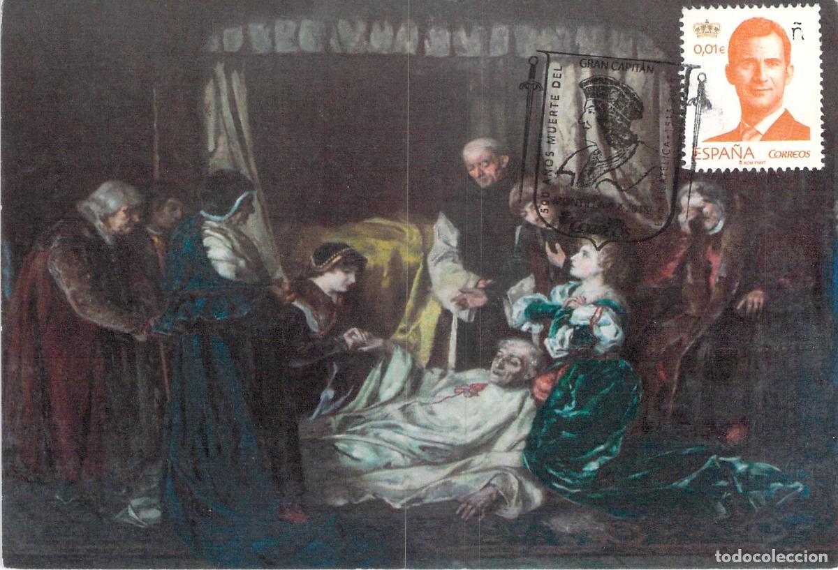 Postales: Postal Muerte del Gran Capit&aacute;n Pintura Manuel Crespo y Villanueva Montilla