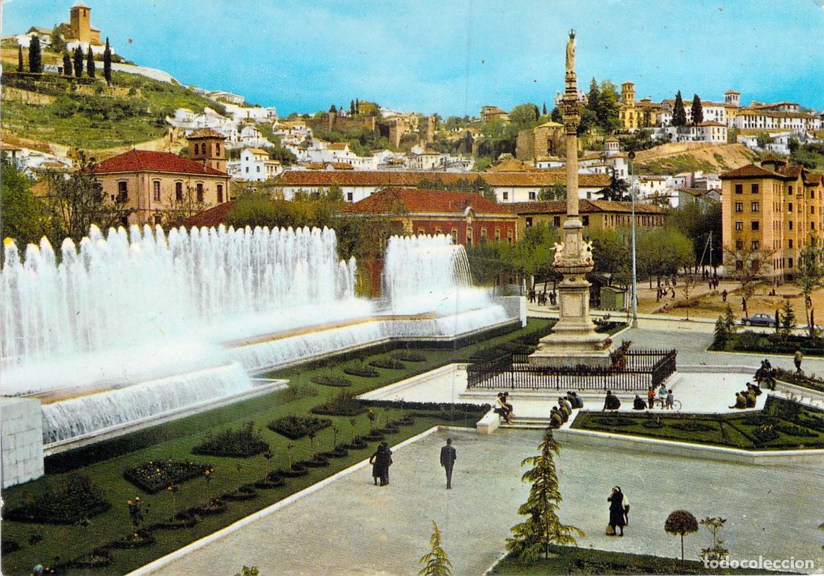Postales: Postal de la Fuente del Triunfo en Granada, Espa&ntilde;a
