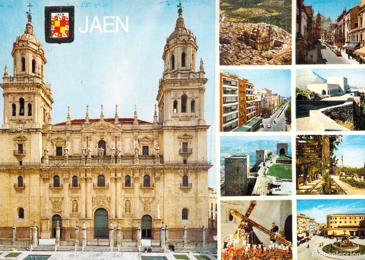 Postales: Postal Multivista de Ja&eacute;n con la Catedral y Vistas del Castillo