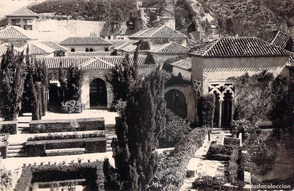 Postales: Postal de la Alcazaba de M&aacute;laga con Jardines y Arquitectura
