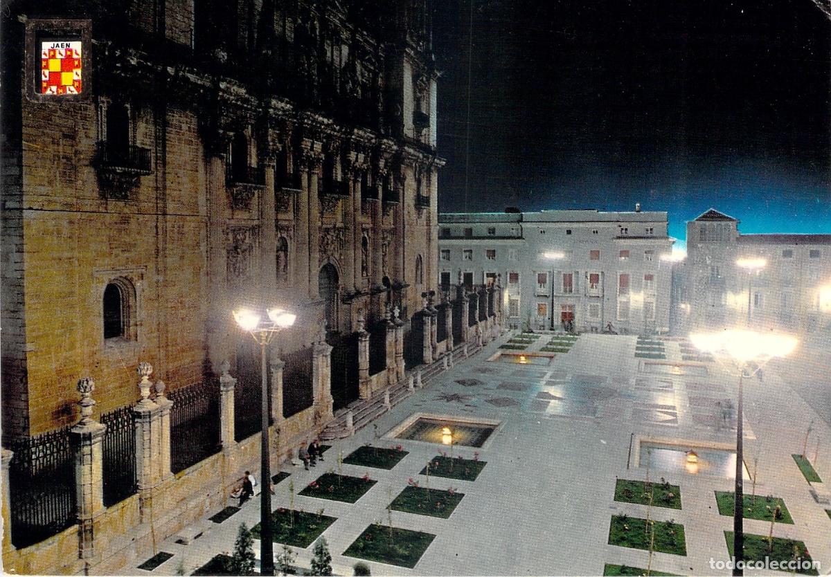 Postales: Postal Ja&eacute;n Plaza de Santa Mar&iacute;a y Fachada de la Catedral